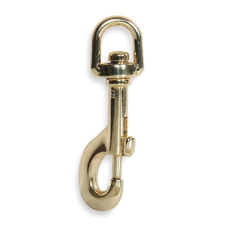 Slide Bolt Snap, Brass, 3/8 in Eye Dia MPN:4PB87