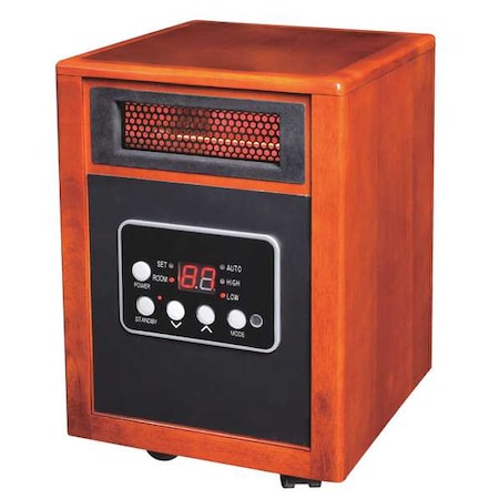 Portable Electric Heater, 1500, 120V AC, 1 Phase, 5200 BtuH, Non-Oscillating MPN:12H976