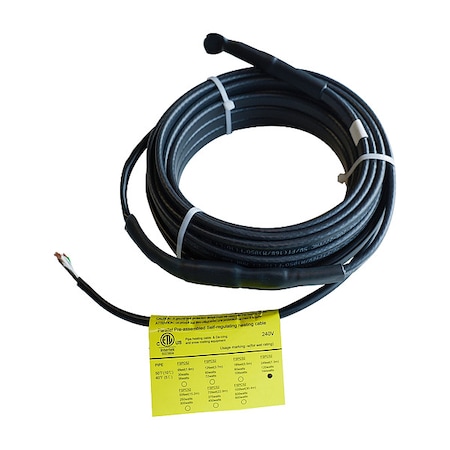 Electric Heating Cable, 240VAC, 24 ft Length, Waterproof, SJTW MPN:13R099