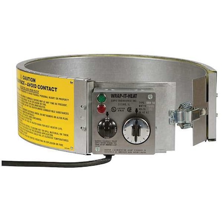 Drum Heater, 45.56 in L, Steel, 115V AC MPN:SRX16-115