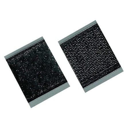 Reclosable Fastener Shape, Square, Rubber Adhesive, 1 in, 1 in W, Black, 100 PK MPN:16U728