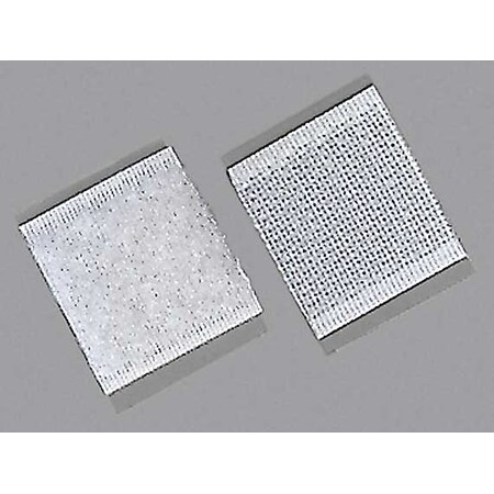 Reclosable Fastener Shape, Square, Rubber Adhesive, 1 in, 1 in W, White, 100 PK MPN:16U729