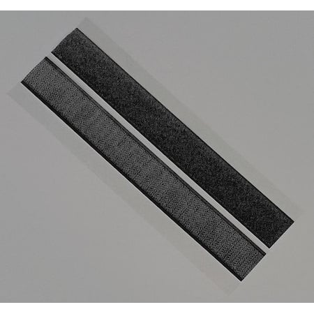 Reclosable Fastener Shapes, Rubber Adhesive, 6 in, 1 in W, Black, 75 PK MPN:16U743