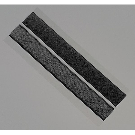 Reclosable Fastener Shapes, Rubber Adhesive, 6 in, 1 in W, Black, 150 PK MPN:16U744