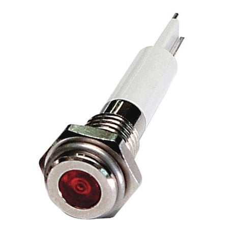 Flat Indicator Light, Red, 24VDC, Size: 6mm Mounting dia MPN:24M037