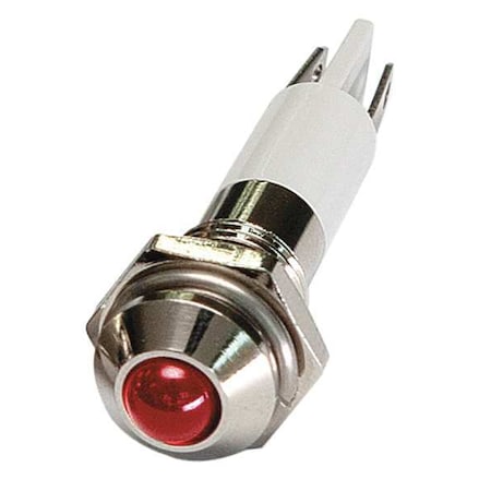 Round Indicator Light, Red, 12VDC, Voltage: 12V DC MPN:24M042