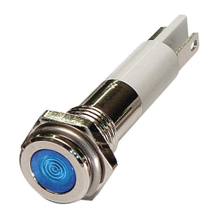 Flat Indicator Light, Blue, 120VAC, Size: 8mm Mounting dia MPN:24M073