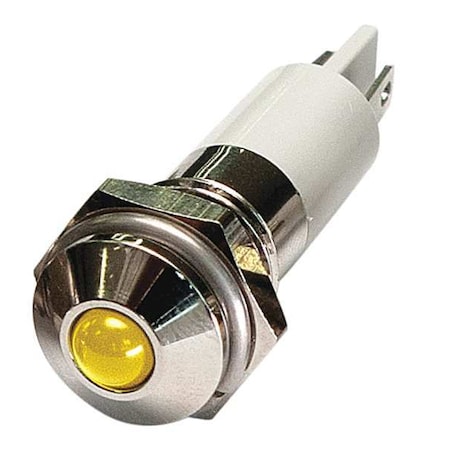 Round Indicator Light, Yellow, 12VDC, IP Rating: 40 MPN:24M076