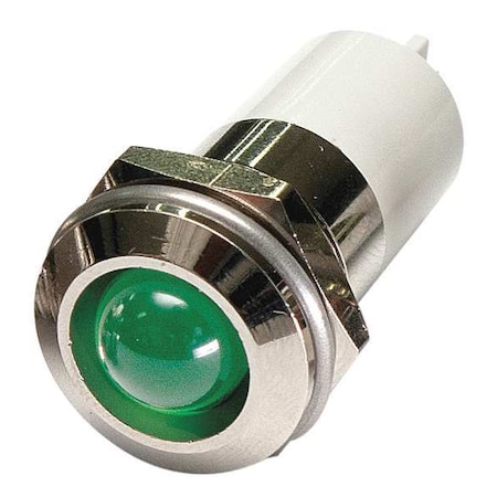 Round Indicator Light, Green, 12VDC, Size: 16mm Mounting dia MPN:24M147