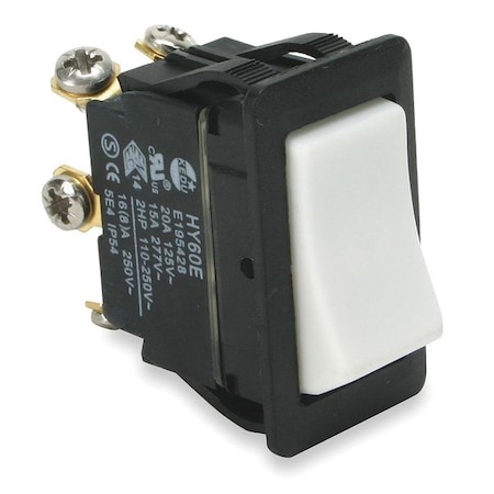 RockerSwtch, NoLens/Lamp, White, On/MomOn MPN:2LNJ4