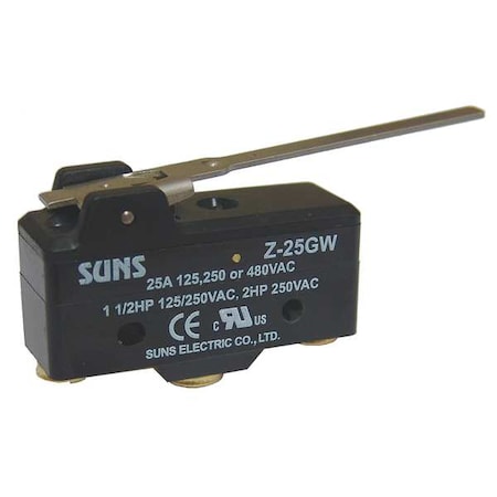 Snap Action Switch, Hinge, Lever Actuator, SPDT, 25 A at 480 V AC Contact Rating MPN:5JEG2