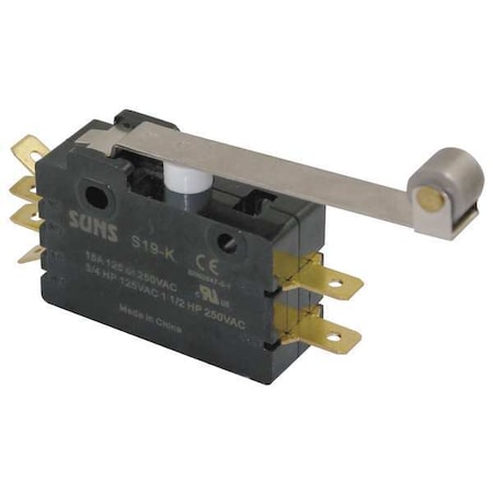 Snap Action Switch, Hinge Roller, Lever Actuator, DPDT, 15 A at 240 V AC Contact Rating MPN:5JEH3