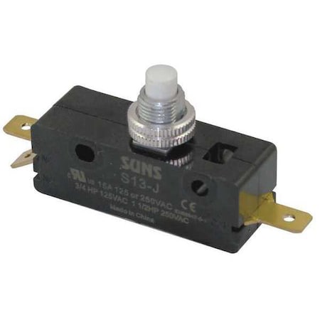 Snap Action Switch, Panel Mount, Plunger Actuator, SPDT, 15 A at 240 V AC Contact Rating MPN:6A887
