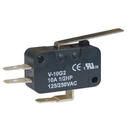 Miniature Snap Action Switch, Hinge, Lever Actuator, SPDT MPN:6X292