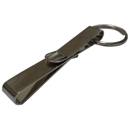 Belt Key Holder, Silver, Steel, Clip-On Double Locking, Nickel Plated MPN:25PA27