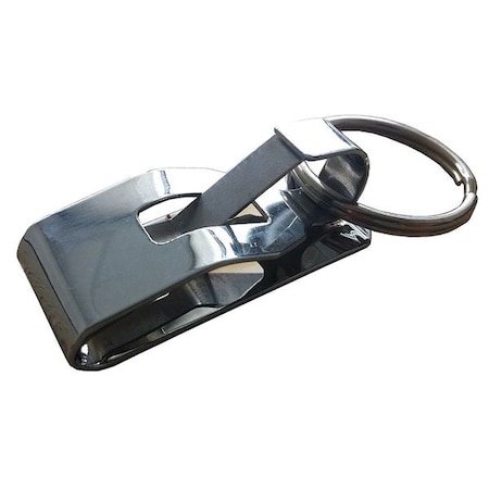 Belt Key Holder, Silver, Spring Stainless Steel, Clip-On Belt Hook MPN:25PA32