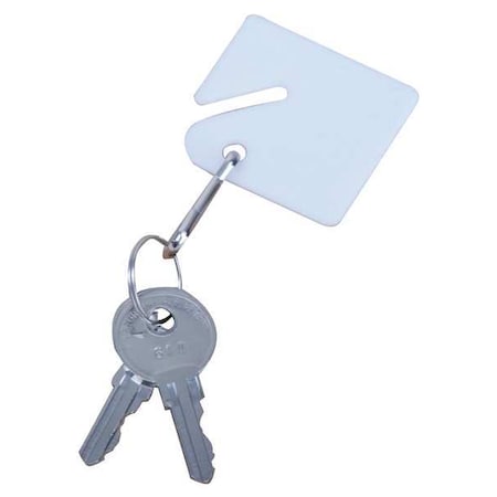 Key Tag, White, Square-Slotted, 50 PK MPN:33J870