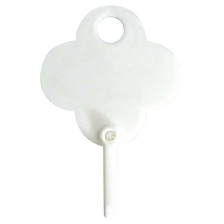 Key Tag, White, Plastic, Reusable, Shamrock, 100 PK MPN:33J873