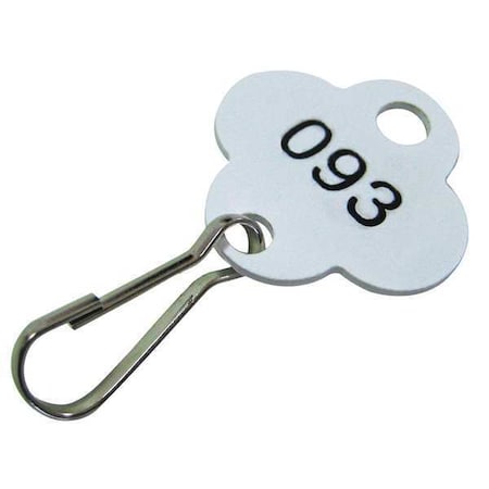 Key Tag, White, Plastic, Shamrock, Nickel Plated 100 PK MPN:33J881