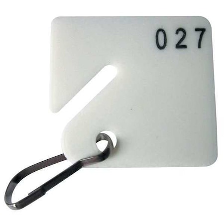 Key Tag, White, Square-Slotted, Nickel Plated 40 PK MPN:33J890