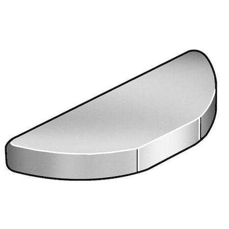 Woodruff Key, 3/32 x 5/8 in Key Size, 4 SAE Number, 0.234 in H, C-1035 Steel Plain, 100 PK MPN:WWG-WKC-004
