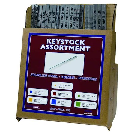 Step Step Key Assortment, Steel, Zinc, 7 Pieces, -0.002 in Thick Tolerance MPN:WWGDISPSK007