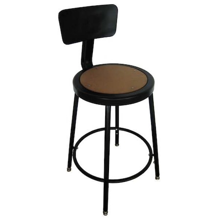 Round Stool with Backrest, Height 18