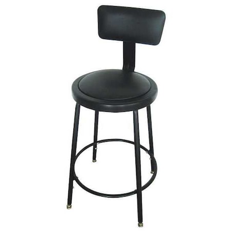 Round Stool with Backrest, Height 24