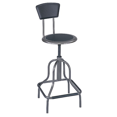 Round Stool with Backrest, Height 22-1/2