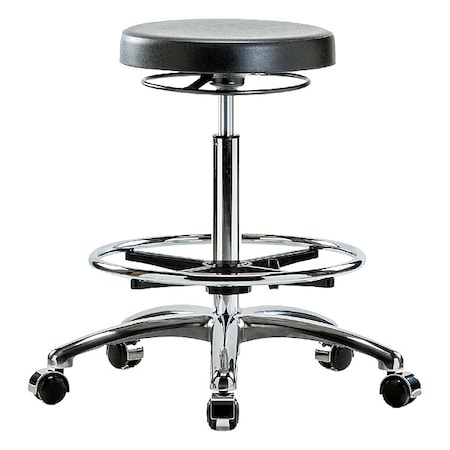 Poly Hi Bench Stool, Chrm CF Casters, CL10 MPN:BR-CLR-PHBSO-CR-CF-CC