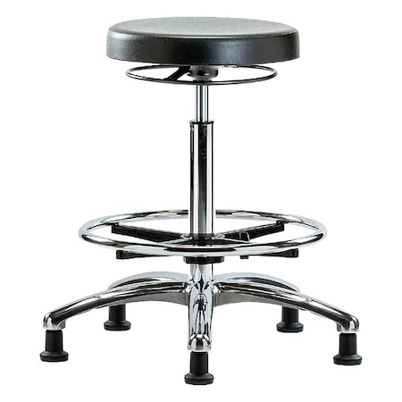 Poly Hi Bench Stool, Chrm CF Glides, CL10 MPN:BR-CLR-PHBSO-CR-CF-RG