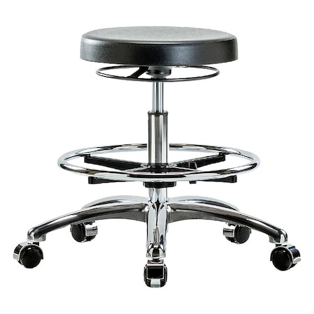 Poly Med Ben Stool, Chrm, CF, Casters, CL10 MPN:BR-CLR-PMBSO-CR-CF-CC