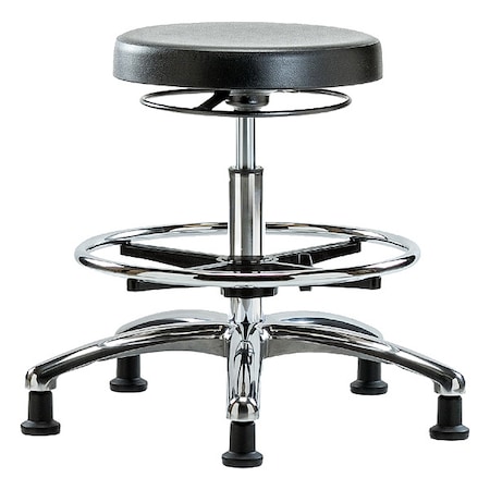 Poly Med Bench Stool, Chrm, CF, Glides, CL10 MPN:BR-CLR-PMBSO-CR-CF-RG
