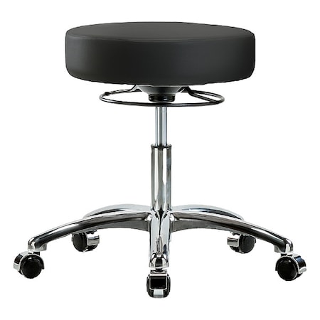 Desk Stool, Vinyl, Chrome, Casters, BLK MPN:BR-VDHSO-CR-CC-8540