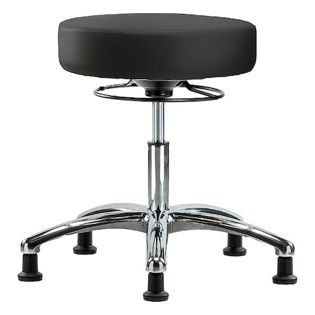 Desk Stool, Vinyl, Chrome, Glides, BLK MPN:BR-VDHSO-CR-RG-8540