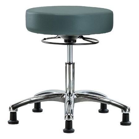 Desk Stool, Vinyl, Chrome, Glides, Blu MPN:BR-VDHSO-CR-RG-8546