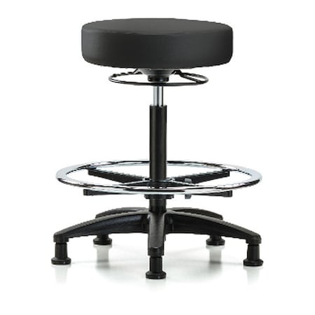 Bench Stool, Hi, Vinyl, CF, Glides, BLK MPN:BR-VHBSO-RG-CF-RG-8540
