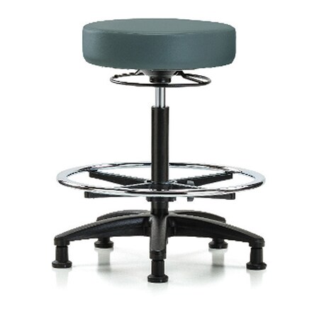 Bench Stool, Hi, Vinyl, CF, Glides, Blu MPN:BR-VHBSO-RG-CF-RG-8546