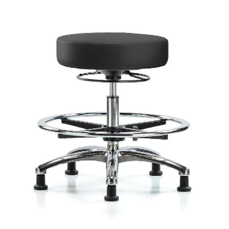Bench Stool, Med, Vin, Chrm, CF, Glides, BLK MPN:BR-VMBSO-CR-CF-RG-8540