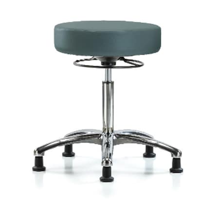 Bench Stool, Med, Chrom, Vinyl, Glides, Blu MPN:BR-VMBSO-CR-NF-RG-8546