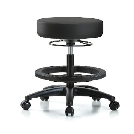 Bench Stool, Med, Vinyl, BF, Casters, BLK MPN:BR-VMBSO-RG-BF-RC-8540