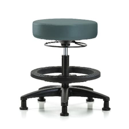 Bench Stool, Med, Vinyl, BF, Glides, Blu MPN:BR-VMBSO-RG-BF-RG-8546