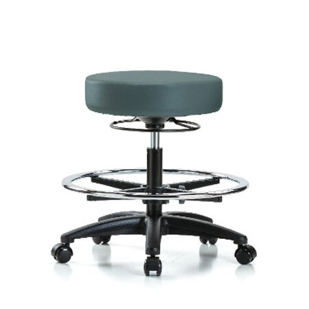Bench Stool, Med, Vinyl, CF, Casters, Blu MPN:BR-VMBSO-RG-CF-RC-8546