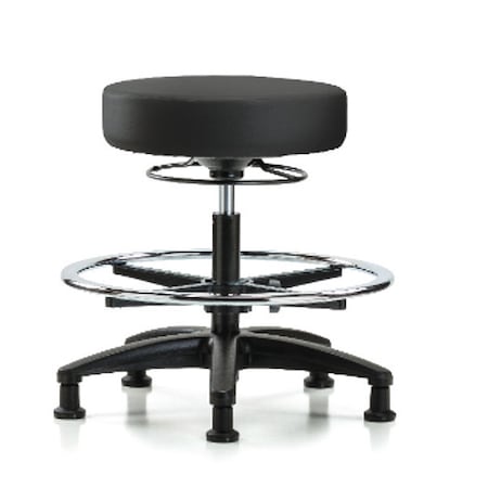 Bench Stool, Med, Vinyl, CF, Glides, BLK MPN:BR-VMBSO-RG-CF-RG-8540