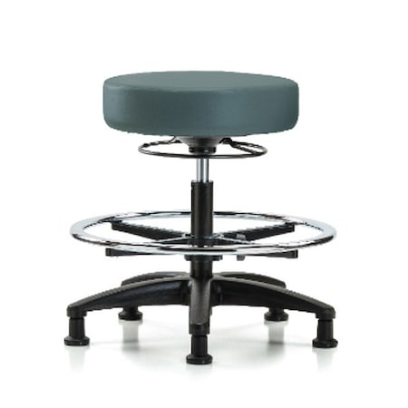 Bench Stool, Med, Vinyl, CF, Glides, Blu MPN:BR-VMBSO-RG-CF-RG-8546
