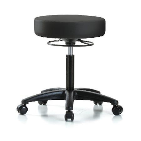 Bench Stool, Med, Vinyl, Casters, BLK MPN:BR-VMBSO-RG-NF-RC-8540