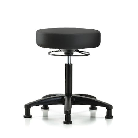 Bench Stool, Med, Vinyl, Glides, BLK MPN:BR-VMBSO-RG-NF-RG-8540