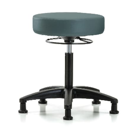 Bench Stool, Med, Vinyl, Glides, Blu MPN:BR-VMBSO-RG-NF-RG-8546