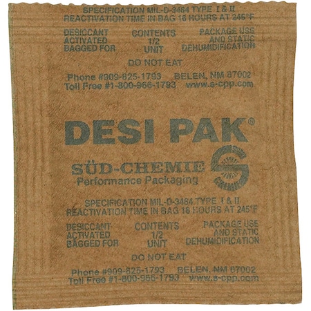 Desiccants, 0.42cuft, Brown, 5gal, PK550 MPN:DES103