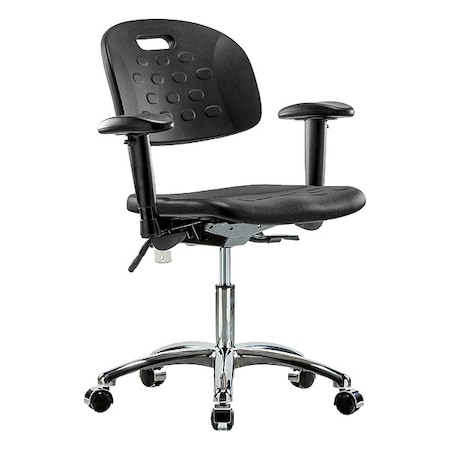ESD Task Chair, Adjustable Arms, 17-3/4